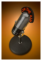 Microphone with 'on-air' light